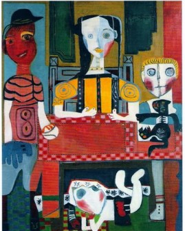 Family and the Pink Table 1948 by Will Barnet