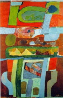 Green and Gold Space 1958 by Will Barnet