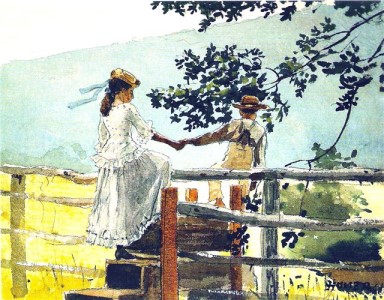 On the Stile 1878 by Winslow Homer
