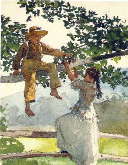 On the Fence 1878 by Winslow Homer