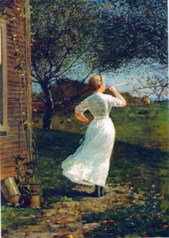 The Dinner Horn 1870 by Winslow Homer