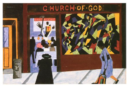 J.L. The are many Churches in Harlem. 1943..jpg