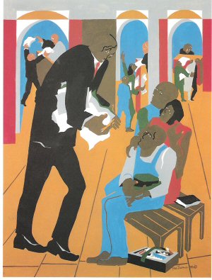 Jacob Lawrence , To the Defense , 1989..jpg
