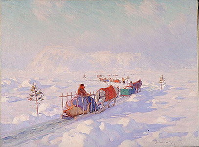 Clarence Gagnon, Le Pont de glace a Quebec.2 & 3 stars..jpg
