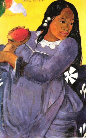 Woman with mango