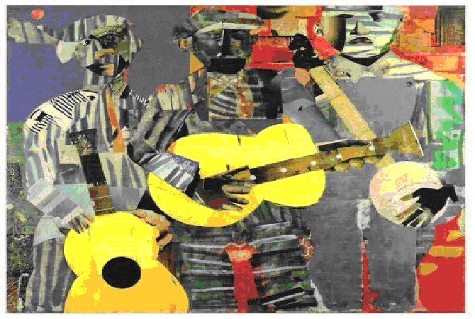 Three Folk Musicians by Romare Bearden