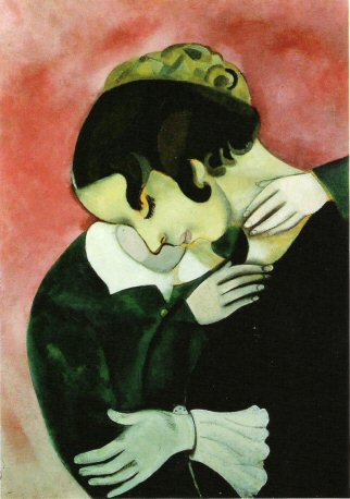 Marc Chagall, Lovers in pink , 1916.jpg