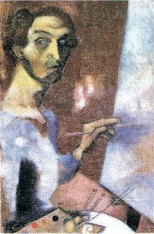 Self Portrait at the Easel 1914 by Marc Chagall