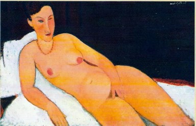 Nude With Coral Necklace 1917 by Amedeo Modigliani