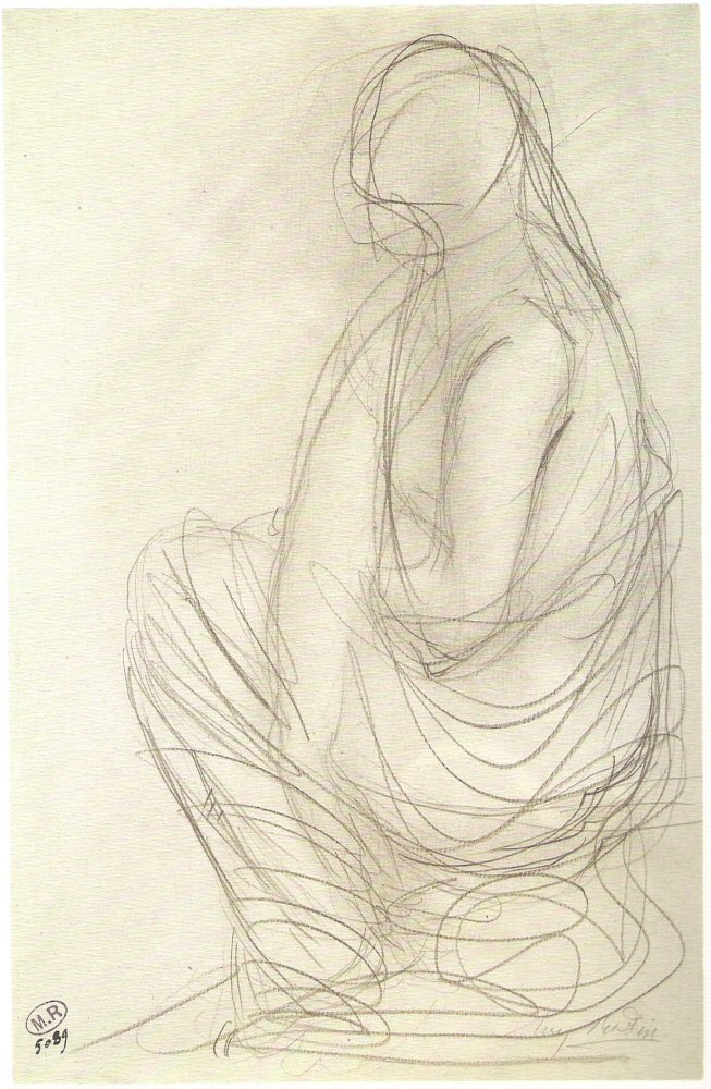 Sommeil ,  Femme Drapee asisse.jpg