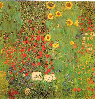 Gustav klimt, Cottage garden with sunflowers, c. .jpg
