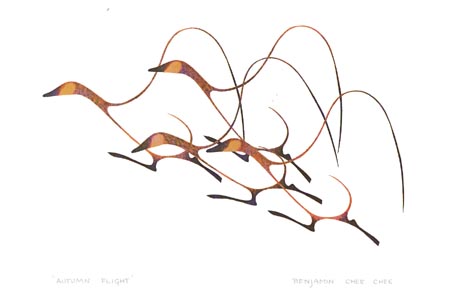Benjamin Chee Chee- Autumn Flight ,  $ 95.00  cds , matted  .jpg