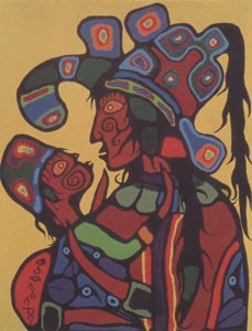 Norval Morisseau - Artist's Wife and Daughter ( 1,2 & 3 star.jpg