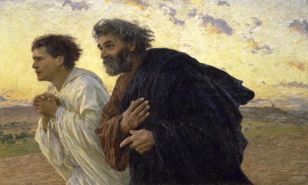 Disciples Peter and John Rushing To The Sepulcherthe Morning of The Resurrection