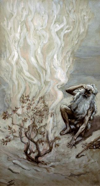 Moses Adores God In The Burning Bush 