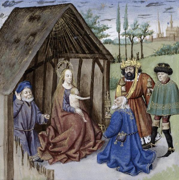 Nativity With Three Kings   