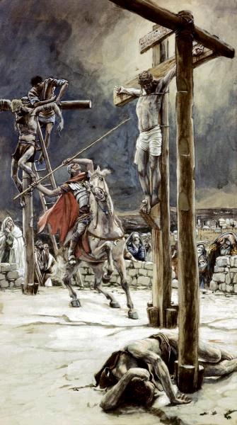 One of The Soldiers With a Spear Pierces His Side  