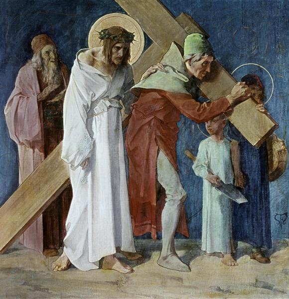 Simon of Cyrene Helps Jesus, 5th Station of The Cross 