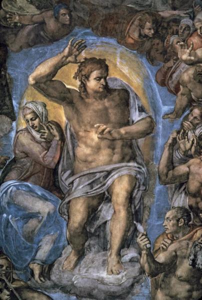 The Virgin Trying to Intercede with Christ  