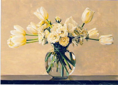 Beige and White Flowers 2001 by Ben Schonzeit