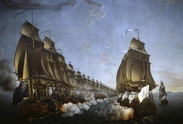 Combat Between The French and English Fleets