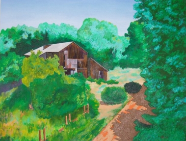 A Silent Barn - Acrylic on Canvas by Hector Aquiles Kyrkiris