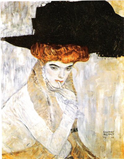 Gustav klimt, The lady with the black feather hat. 1910.jpg